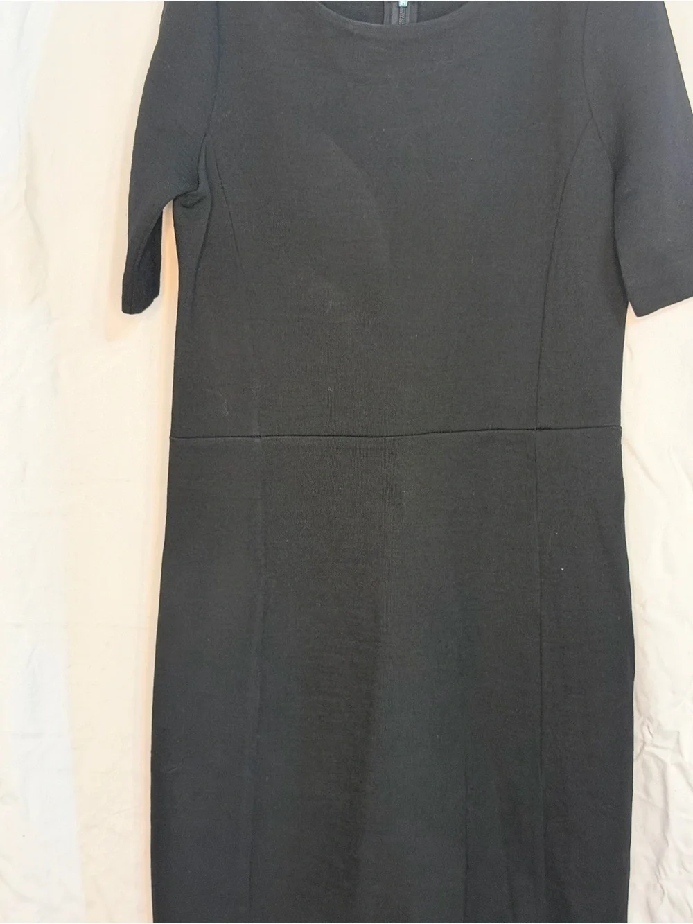 J. Crew Black Midi Sheath Dress with Short Sleeves - Picture 7 of 7